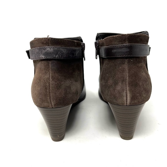 GH Bass Aileen Leather Side Zip Wedge Cushioned Ankle Booties Size 8.5 M - Picture 5 of 9